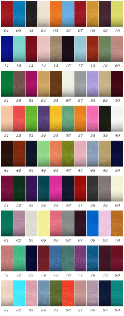 Silk Crepe de Chine colors