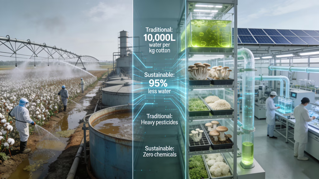 Traditional vs sustainable textile production methods comparison 2026